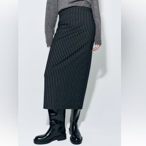 NWT Zara Black Pinstripe Skirt Limited Edition Studio Collection